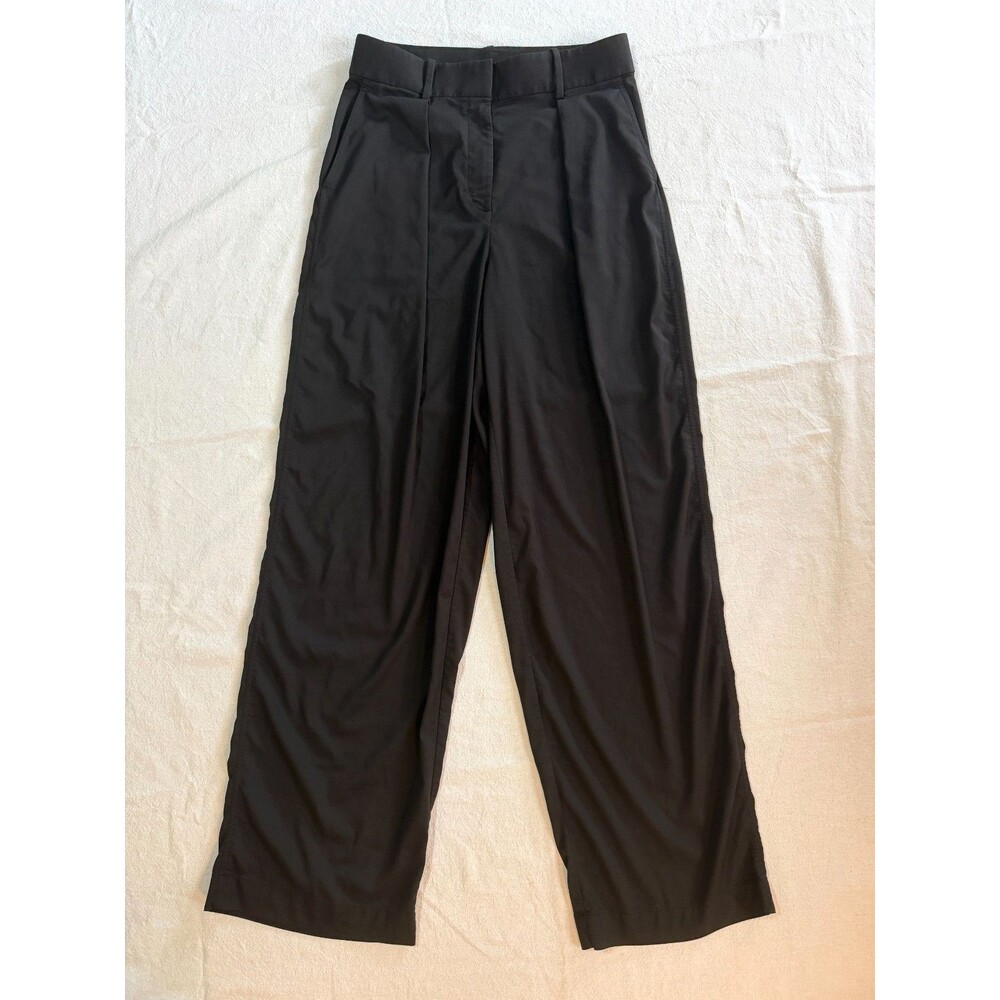 Lululemon Pleat Front High Rise Black Trousers Pants Wide Leg Baggy - Women's 8